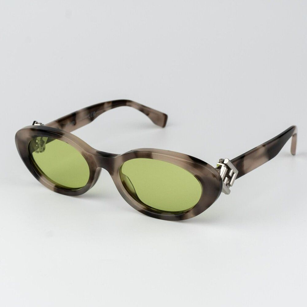 Fendi FF DIAMONDS Women Sunglasses Oval Havana Green FE40140U 01A NEW AUTHENTIC